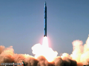 Image purportedly shows the test launch of Iran's new Sajil surface-to-surface missile.