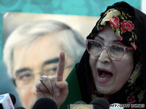 Zahra Rahnavard, wife of Iranian candidate Mir Hossein Moussavi, has taken a visible role in the campaign.