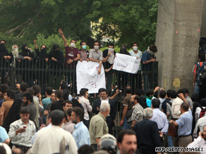 Iranians protest Sunday for Moussavi. He urged supporters Monday to demonstrate peacefully.