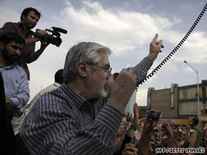 Mir Hossein Moussavi, shown Monday, spoke to a large gathering Thursday in Tehran.