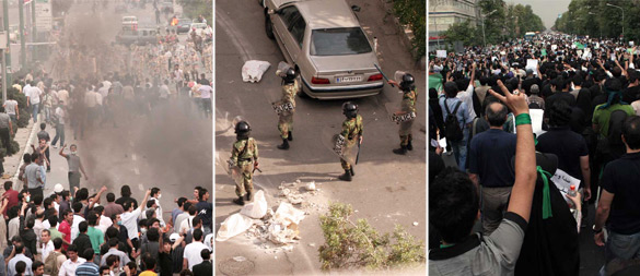 Riot police out in force in Tehran