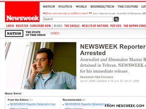 Newsweek calls for the immediate release of Maziar Bahari on its Web site Sunday.