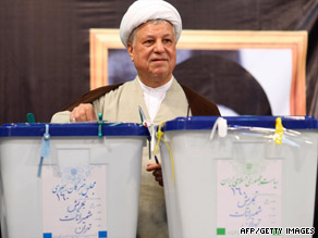 Ex-President Ali Akbar Hashemi Rafsanjani, here voting in Iran on June 12, says trust has been eroded.