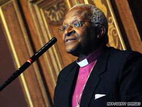 The laureates, including Desmond Tutu, said the detention of lawyer Shirin Ebadi is illegal.