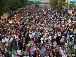 Protests by Iranians, such as this one on June 15, have been defended by the reformist figures.