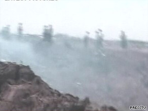 Video pictures showing the scene of the plane crash.