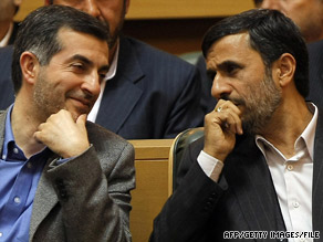 Esfandyar Rahim Mashaie, left, has a daughter who is married to Mahmoud Ahmadinejad's son.