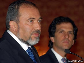 Israeli Foreign Minister Avigdor Lieberman, left,  has been the focus of a corruption investigation.