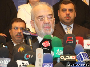 Former Iraqi Prime Minister Ibrahim al-Jaafari announces the new Iraqi National Alliance in Baghdad.