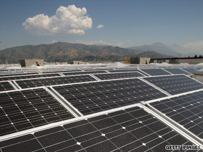 Solar panels similar to these are bringing renewable and regular power to two clinics in Iraq.