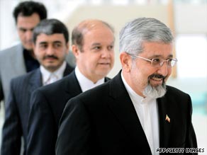 Ali Asghar Soltanieh, Iran's Ambassador to the IAEA, arrives for Monday's talks in Vienna.