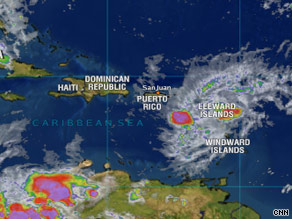 Erika, now just a low pressure area, could still bring some heavy rain to Caribbean islands.