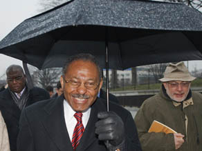 Senate-designate Roland Burris is turned away from Senate Tuesday.