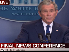 President Bush is holding his last press conference.