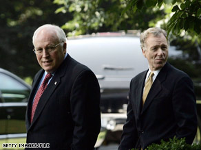 Former Vice President Cheney told a conservative magazine that his aide Scotter Libby, pictured on the right, should have received a pardon from former President George W. Bush.
