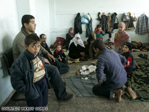 A family in Gaza returns to their home.