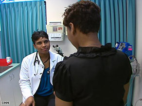 Doctor with teen 