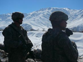 U.S. troops patrol Wardak Province, Afghanistan.