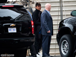 President Obama returns from a game of basketball on Saturday.
