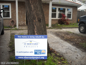 The St. Bernard Project is a nonprofit organization in St. Bernard Parish, Louisiana, that helps people return to their homes that were damaged by Hurricane Katrina.