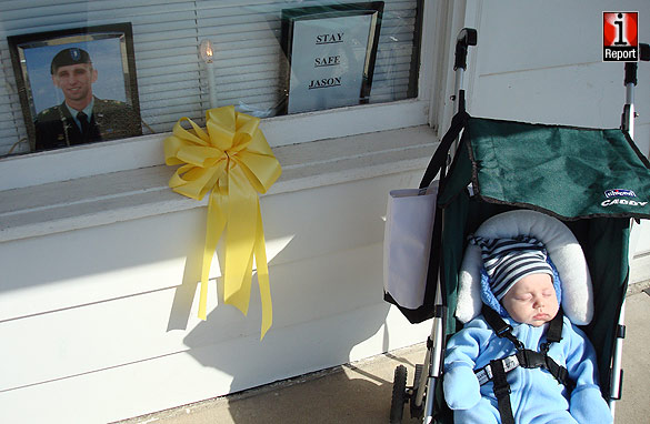 Baby Jack waits for his daddy to come home.