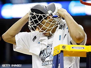 Oh March Madness. Danny Green of North Carolina takes home a little bit of net.