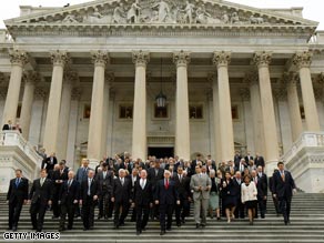Congressional Republicans held a press conference outside the Capitol building Wednesday after announcing the GOP's alternative budget blueprint.