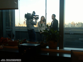 Chris Cornell is interviewed in the AC360° newsroom in the Time Warner Center.