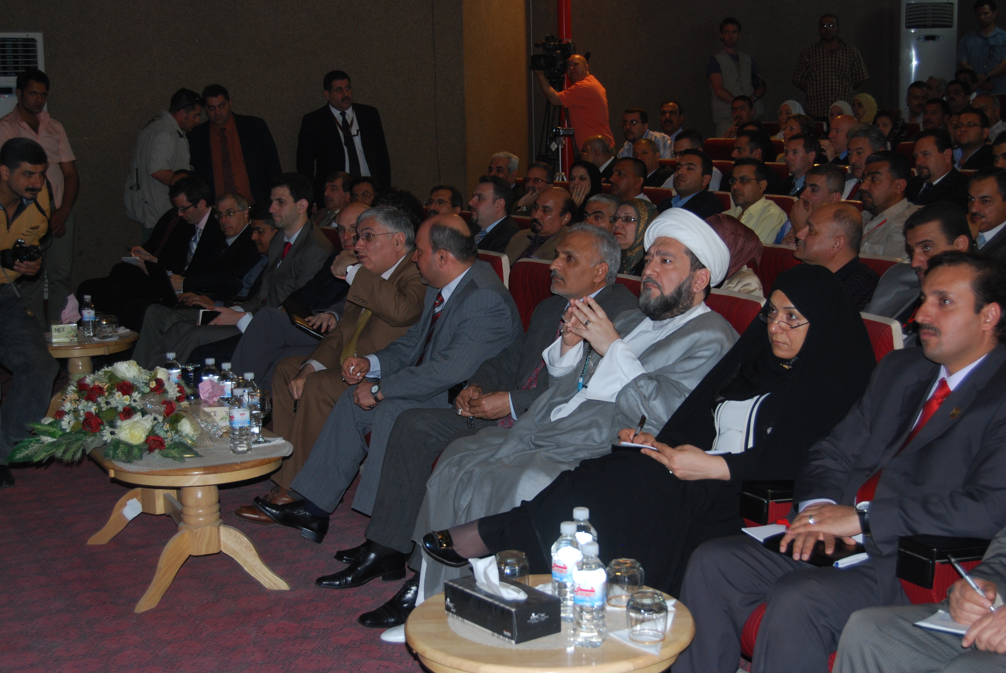 Bassil Youssef/CNN. Iraqi government officials sitting with the US companies delegations listening to the presentation by an Iraqi professor.