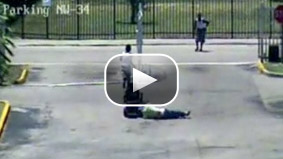 Video surveillance of two teenagers who attacked a 66-year-old man in a wheelchair.