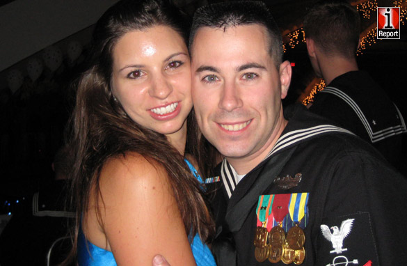Petty Officer 1st Class Kyle Matthiesen with his wife