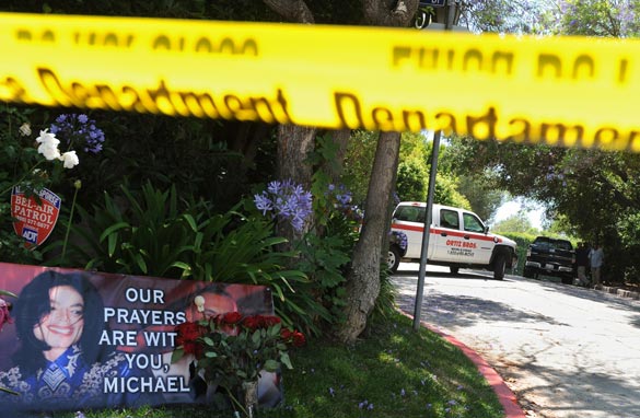 A removal vehicle leaves the rented Holmby Hills home of music legend Michael Jackson after his recent death, in Los Angeles on June 27, 2009. Getty Images