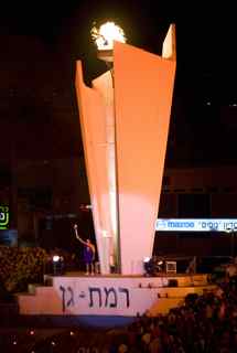 DAVID FURST/AFP/Getty Images.US Olympic swimmer Jason Lezak lights the Maccabiah torch during the opening ceremony of the Maccabiah Games in Tel Aviv on July 13, 2009.