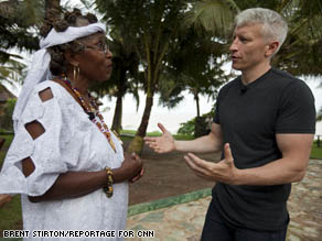 Anderson speaks with Imahkus Okofo, a former resident of America who moved to Ghana over 15 years ago to lead education efforts on the slavery history of Ghana.