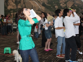 CNN’s Emily Chang takes in her first eclipse in Yangshan Island in China.
