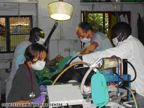 Veterinarians working at the Limbe Wildlife Centre in Cameroon.