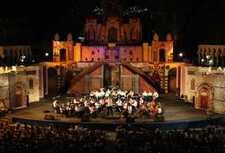 LOUAI BESHARA/AFP/Getty Images. The concert took place to conclude a two-week music workshop organized as part of the 'Rawafed' cultural project of the Syrian Secretariat of Development.