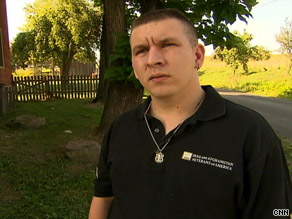 Matthew Brown, 24, was shot in the leg in Falluja, Iraq.