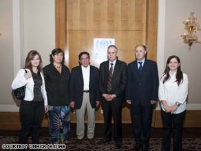 Representatives from the Syrian Ministry of Foreign Affairs, the interior ministry and the UNHCR at the workshop last month.