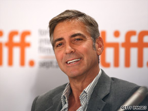 George Clooney at a press conference at the Toronto International Film Festival 