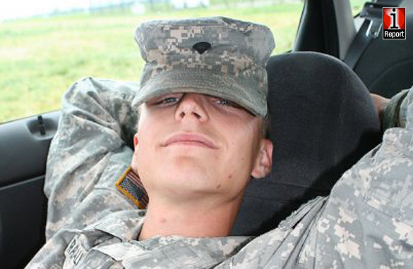 Sarah Randall sends a loving salute to her hubby in Afghanistan.