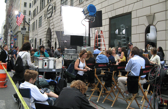 Sex and the City 2 shoot on Fifth Avenue in New York City.