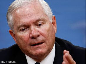 Secretary of Defense Robert M. Gates answers a question about U.S. missile defense strategy during a press briefing.
