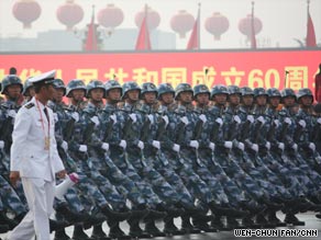 Soldiers on show during China's National Day celebrations, October 1, 2009