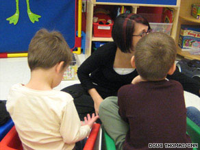 Children at the Marcus Autism Center in Atlanta, Georgia, receive instruction on March 5, 2009.