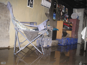Inside a living space in the underground flood channels of Las Vegas.