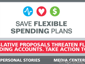 Save Flexible Spending Plans warns that a proposal approved by the Senate Finance Committee ''would drastically restrict the use of flexible spending accounts.''