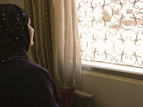 Hana Al Badree in her temporary home in Amman, Jordan.