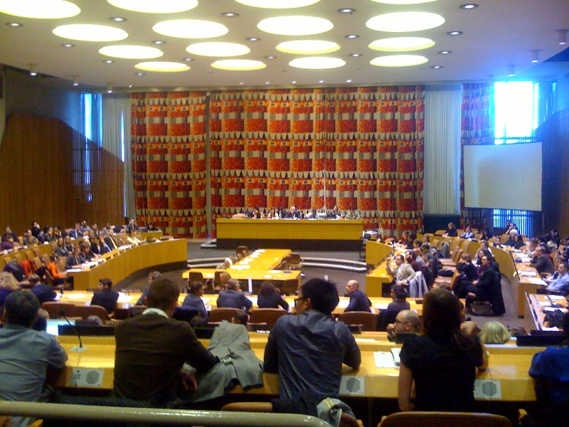 Inside the ECOSOC Chamber at the UN Headquarters.