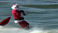 Santa ditches sleigh for water skis